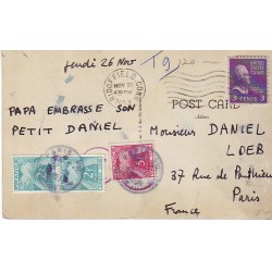 carte postale USA Taxée...