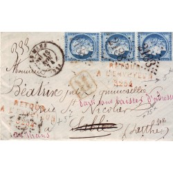 3 n° 60C Obl sur lettre...